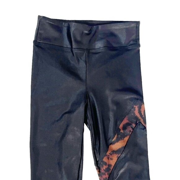 Koral Trek High Rise Cheetara Print Black Leggings Women's Size Small - Picture 4 of 10